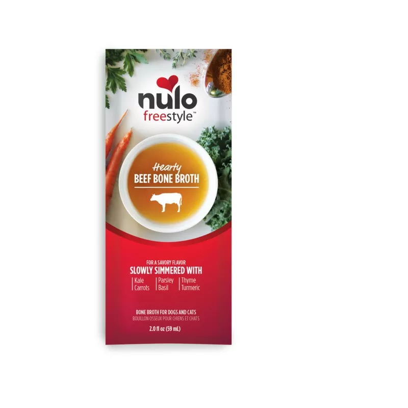 Nulo Freestyle Hearty Beef Bone Broth Pouch 2-oz, Meal Topper