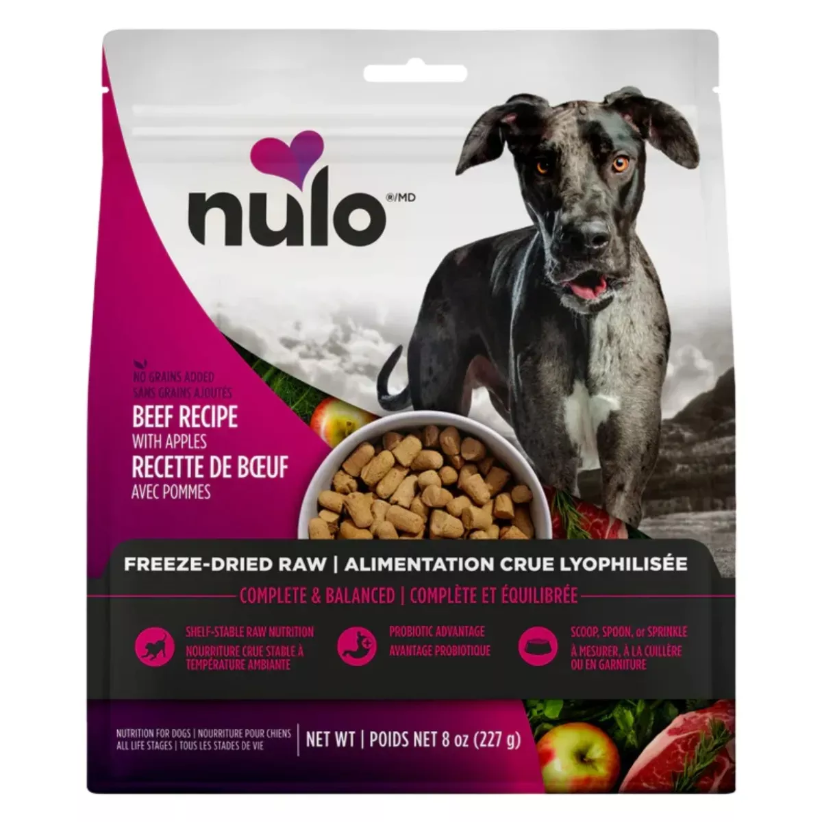 Nulo Freeze-Dried Raw Dog Food - Beef With Apples Recipe