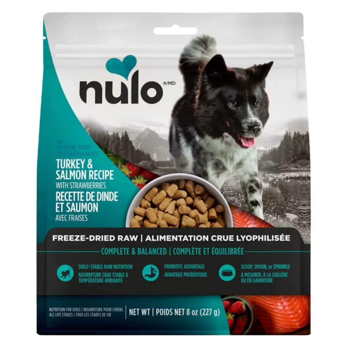 Nulo Freeze-Dried Raw Dog Food - Turkey & Salmon with Strawberries Recipe