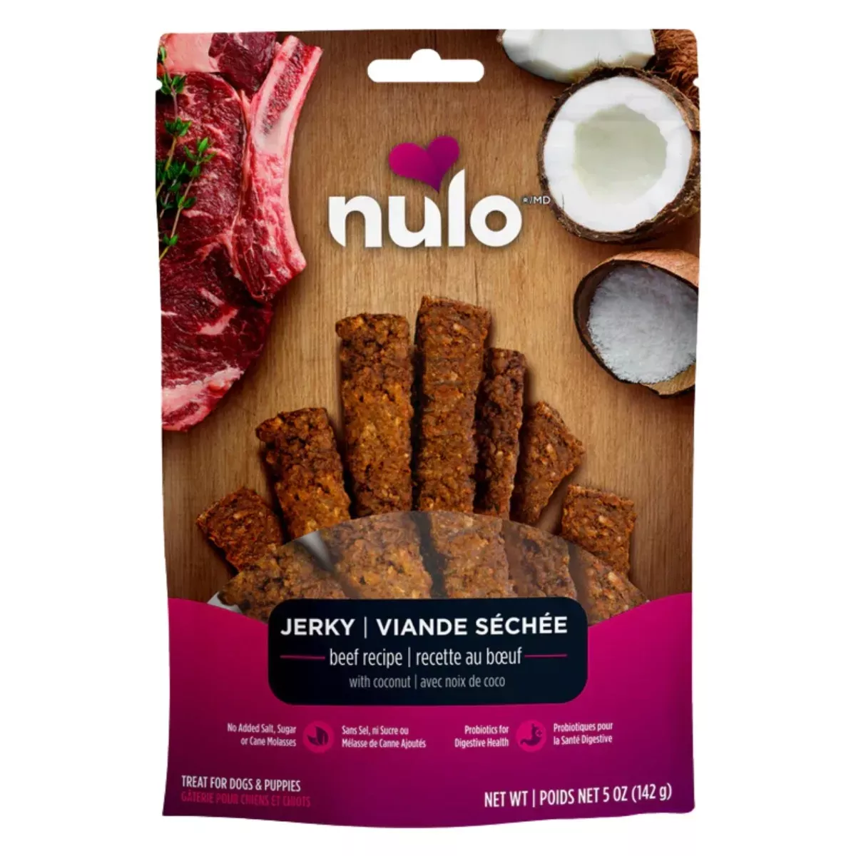 Nulo Jerky Strips Dog Treats - Beef with Coconut Recipe