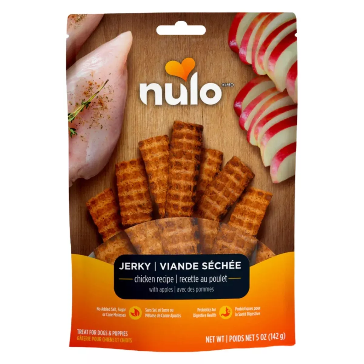 Nulo Jerky Strips Dog Treats - Chicken with Apples Recipe