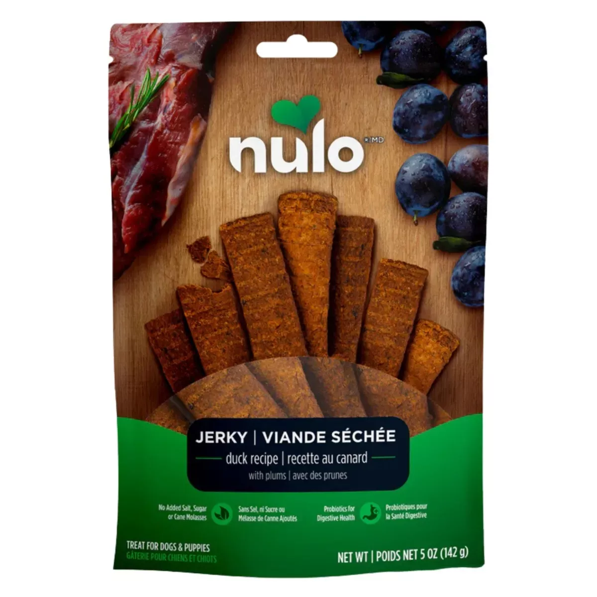 Nulo Jerky Strips Dog Treats - Duck with Plums Recipe