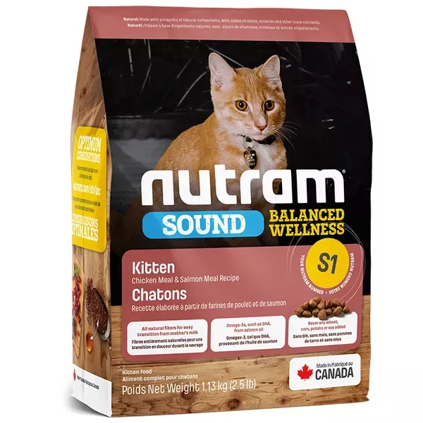 Nutram Sound Balanced Wellness S1 Kitten Food - Chicken Meal and Salmon Meal Recipe