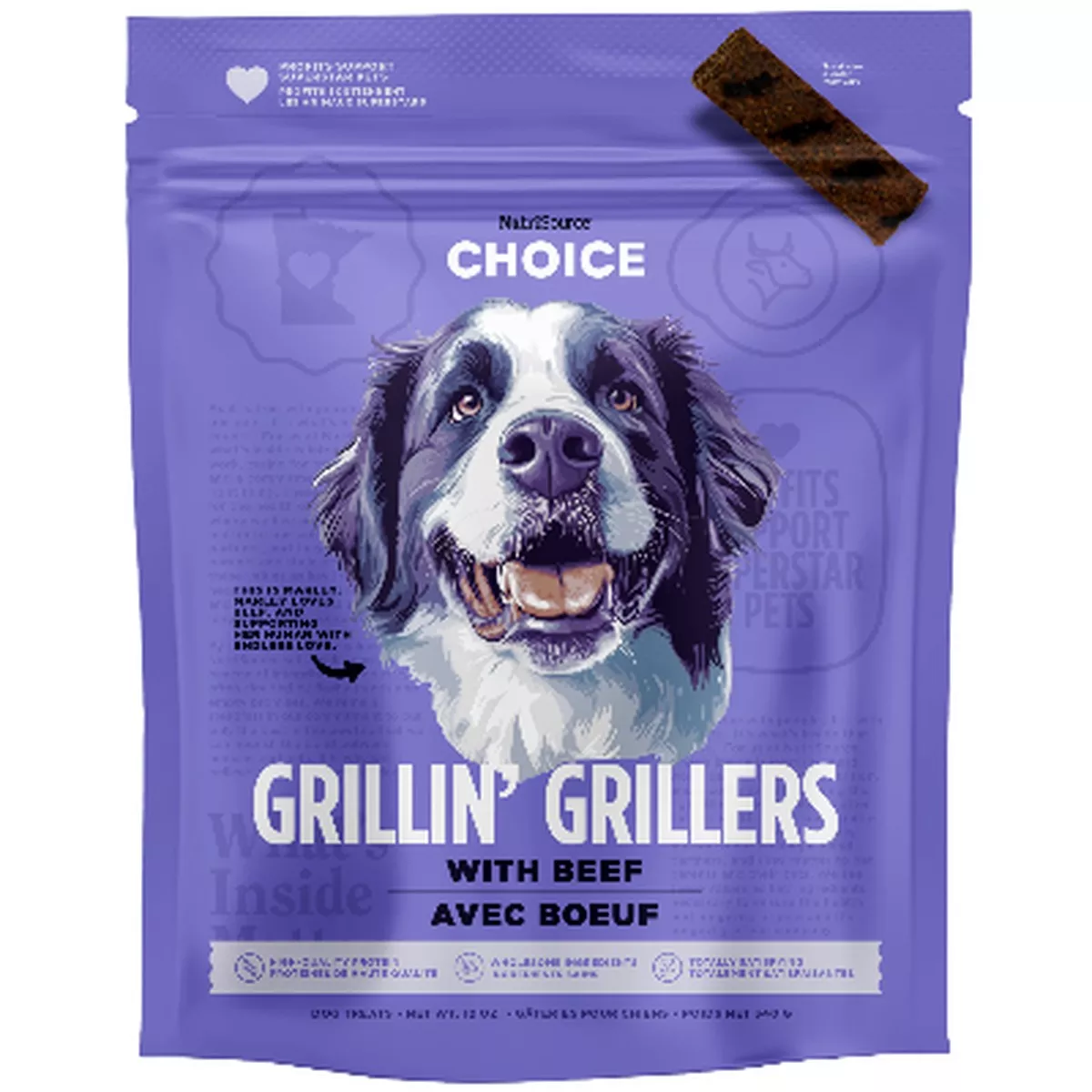 NutriSource Choice Beef Grillin Grillers Dog Treats