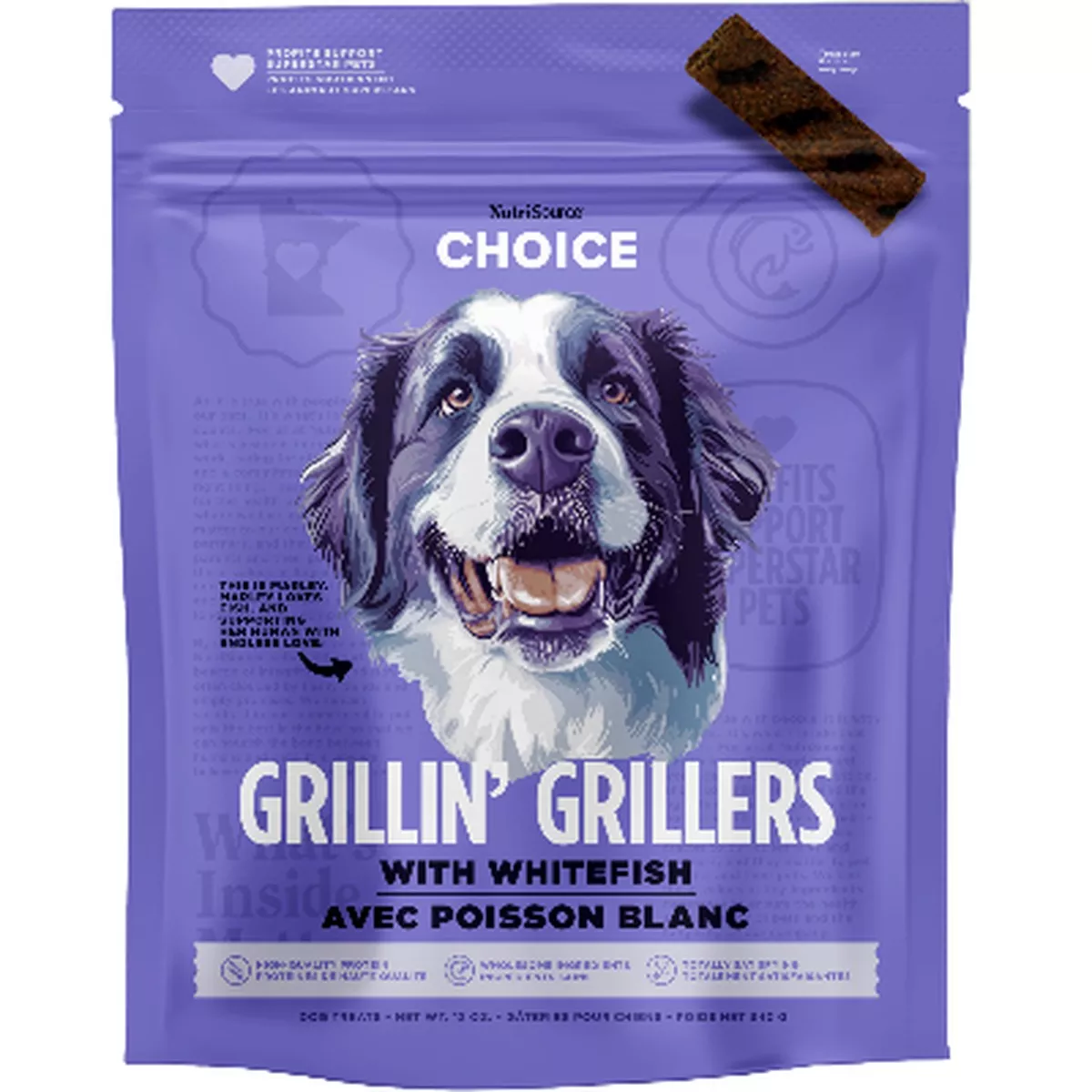 NutriSource Choice Whitefish Grillin Grillers Dog Treats