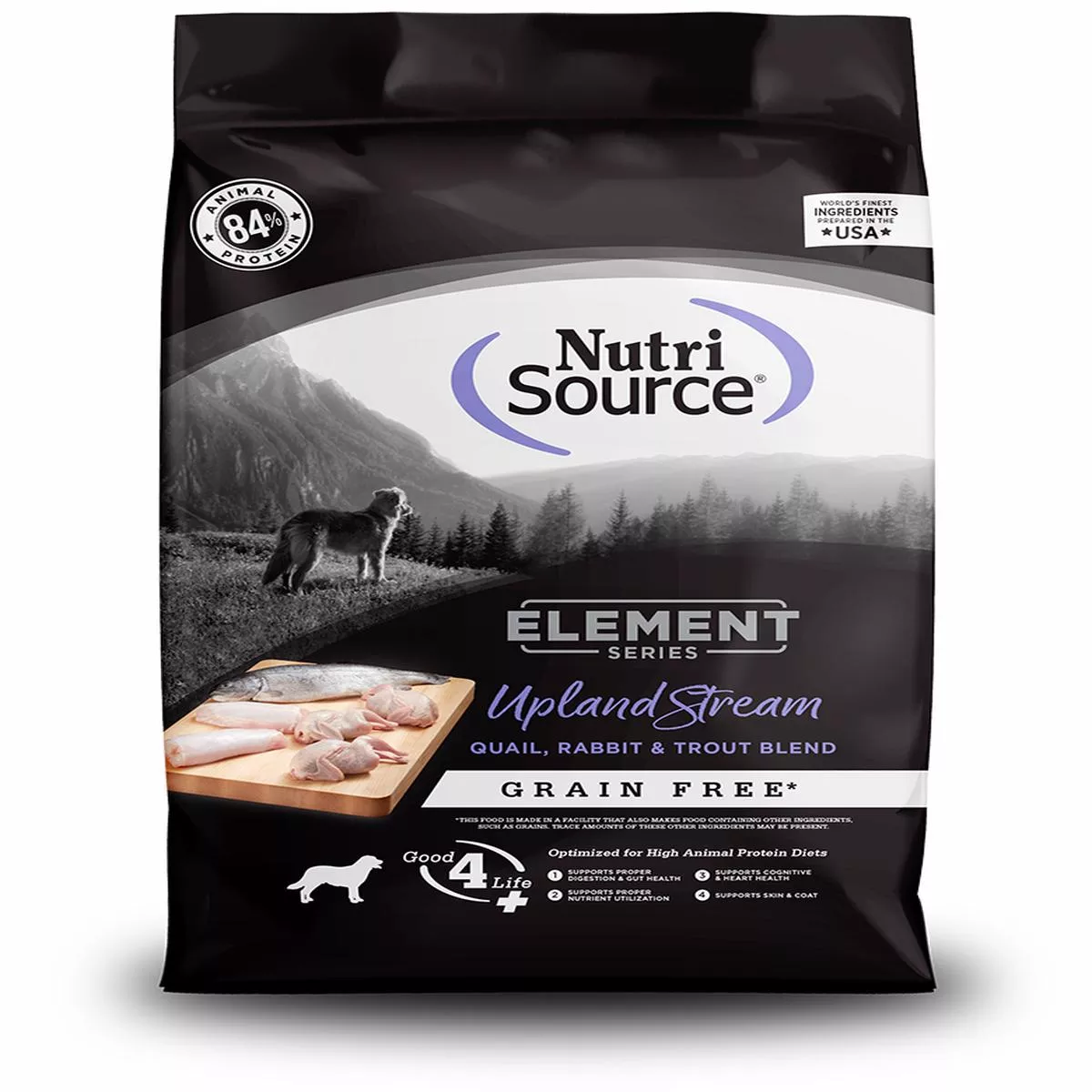 NutriSource Element Series Upland Stream Recipe Grain Free Quail, Rabbit, & Trout Blend Dog Food