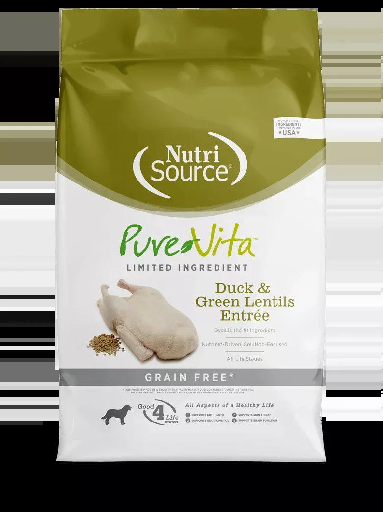 NutriSource PureVita™ Duck & Green Lentils Entrée Grain Free Limited Ingredient Dog Food