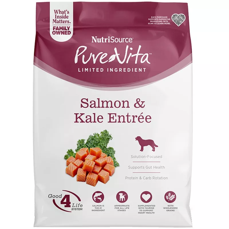 Nutrisource PureVita Salmon & Kale Grain Free Dry Dog Food 25lb