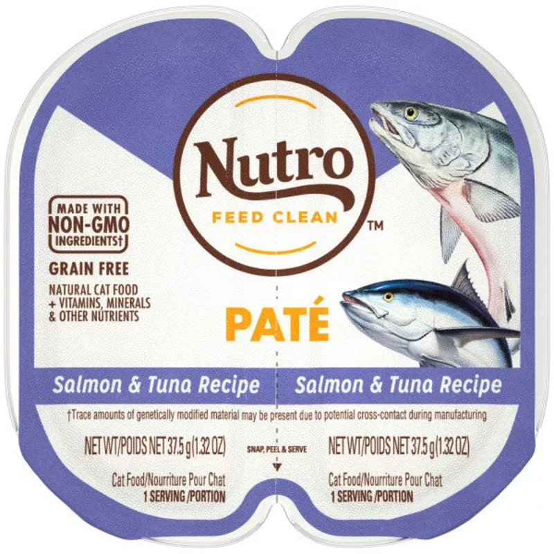 Nutro Grain Free Natural Wet Cat Food Pat Salmon & Tuna Recipe, 2.64-oz Case of 24