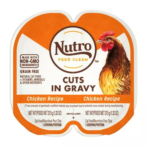 Nutro Products, Inc., Nutro Products Perfect Portions Grain Free Cuts in Gravy Adult Wet Cat Food, Chicken, 24Each/2.6 Oz, 24 Pack (Count of 24)