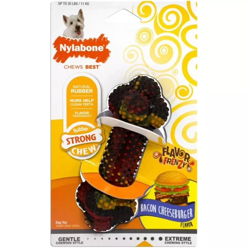Nylabone Bacon Cheeseburger Rubber Dog Chew