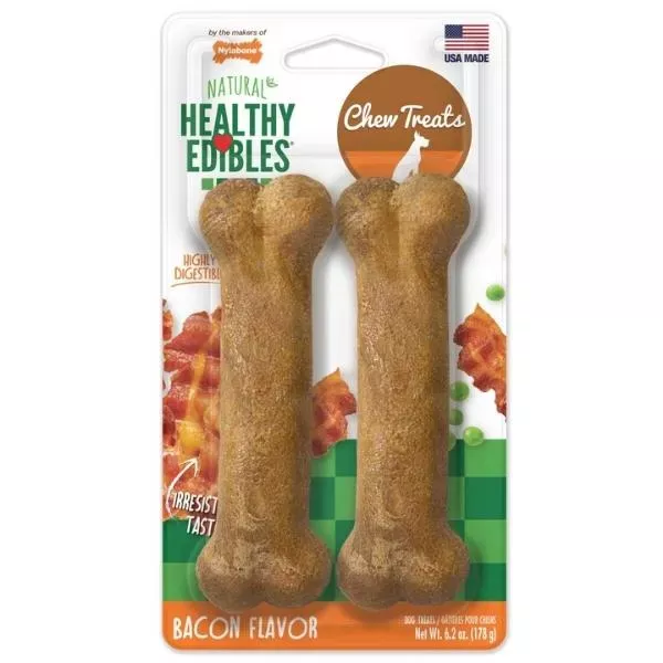 Nylabone Healthy Edibles Long Lasting Bacon Chew Treats