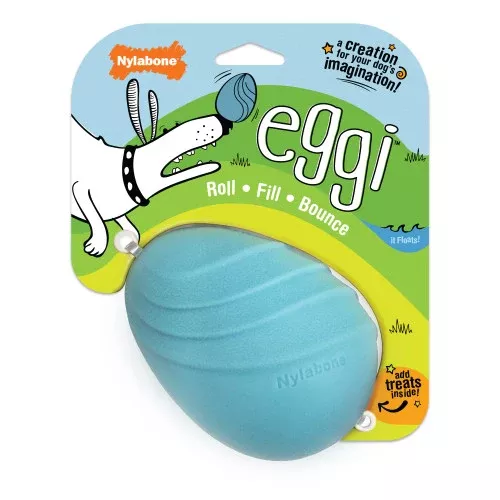Nylabone, Nylabone Eggi Interactive Dog Toy for Dog Enrichment – Lightweight Squishy Dog Treat Toy for Creativ, Eggi, 1 Each