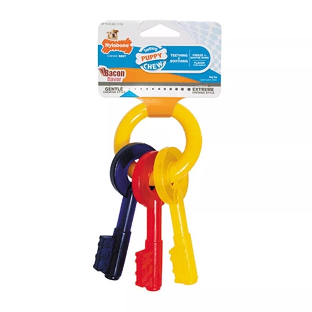 Nylabone Puppy Teething Keys | Bacon