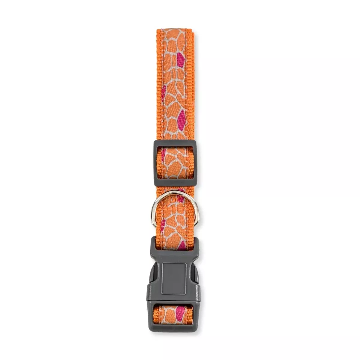 Nylon Dog Collar with Embroidered Giraffe Design/Animal Print, Secure & Adjustable Fit