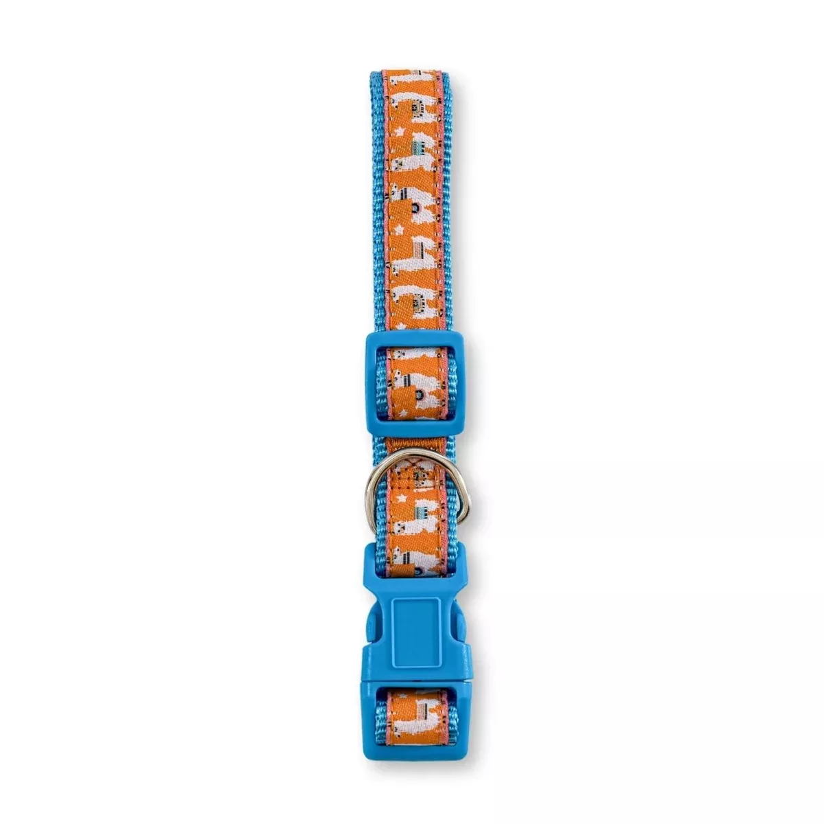 Nylon Dog Collar with Embroidered Llama Design, Adjustable,Comfortable & Secure Fit