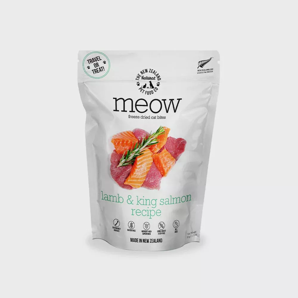 NZ Meow - Freeze-dried Cat Bites Lamb & King Salmon Recipe