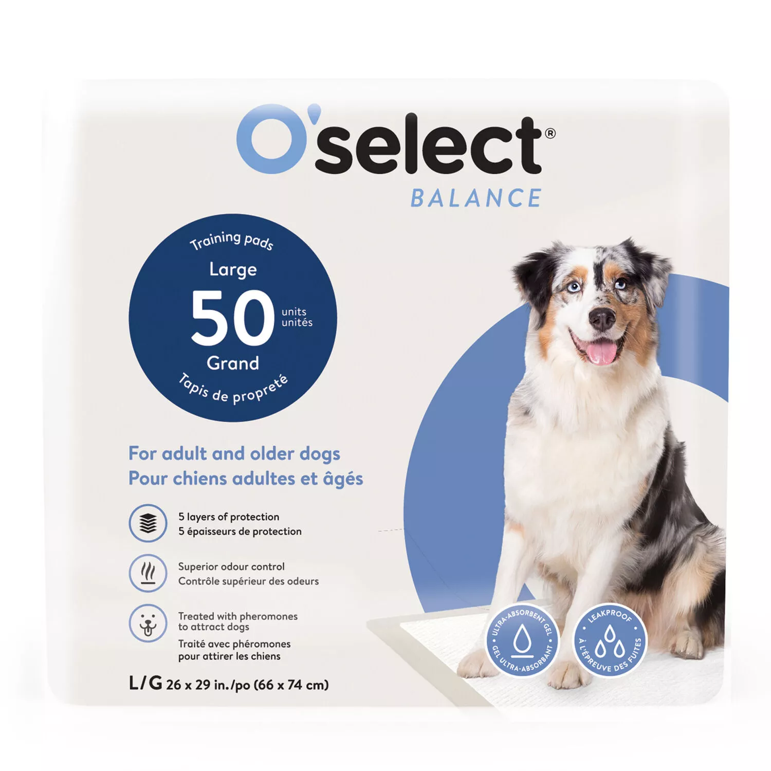 O'select, Training Pads Adult and Senior Dogs - 50 Pack