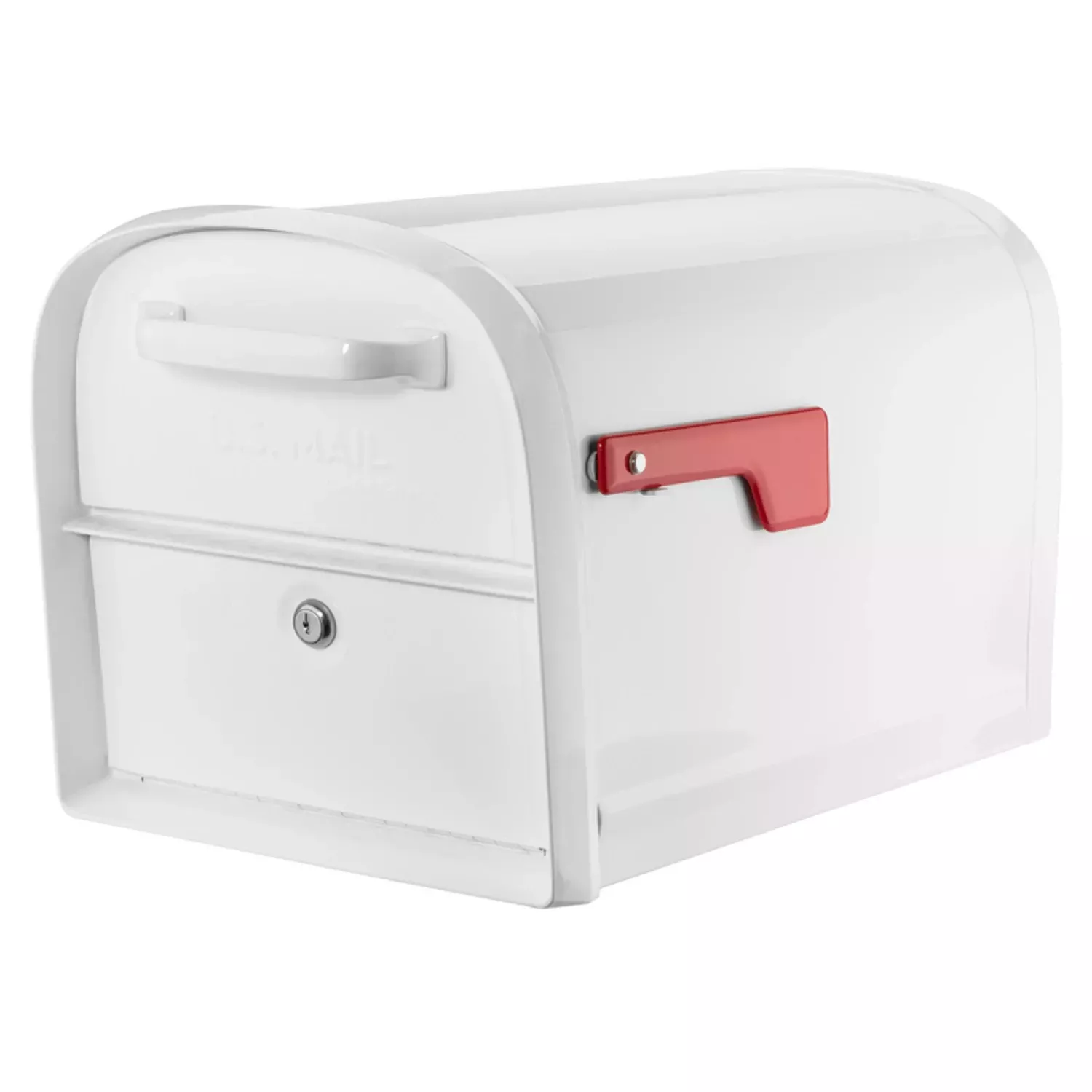 Oasis Classic Galvanized Steel Post Mount White Mailbox 11.5 In.