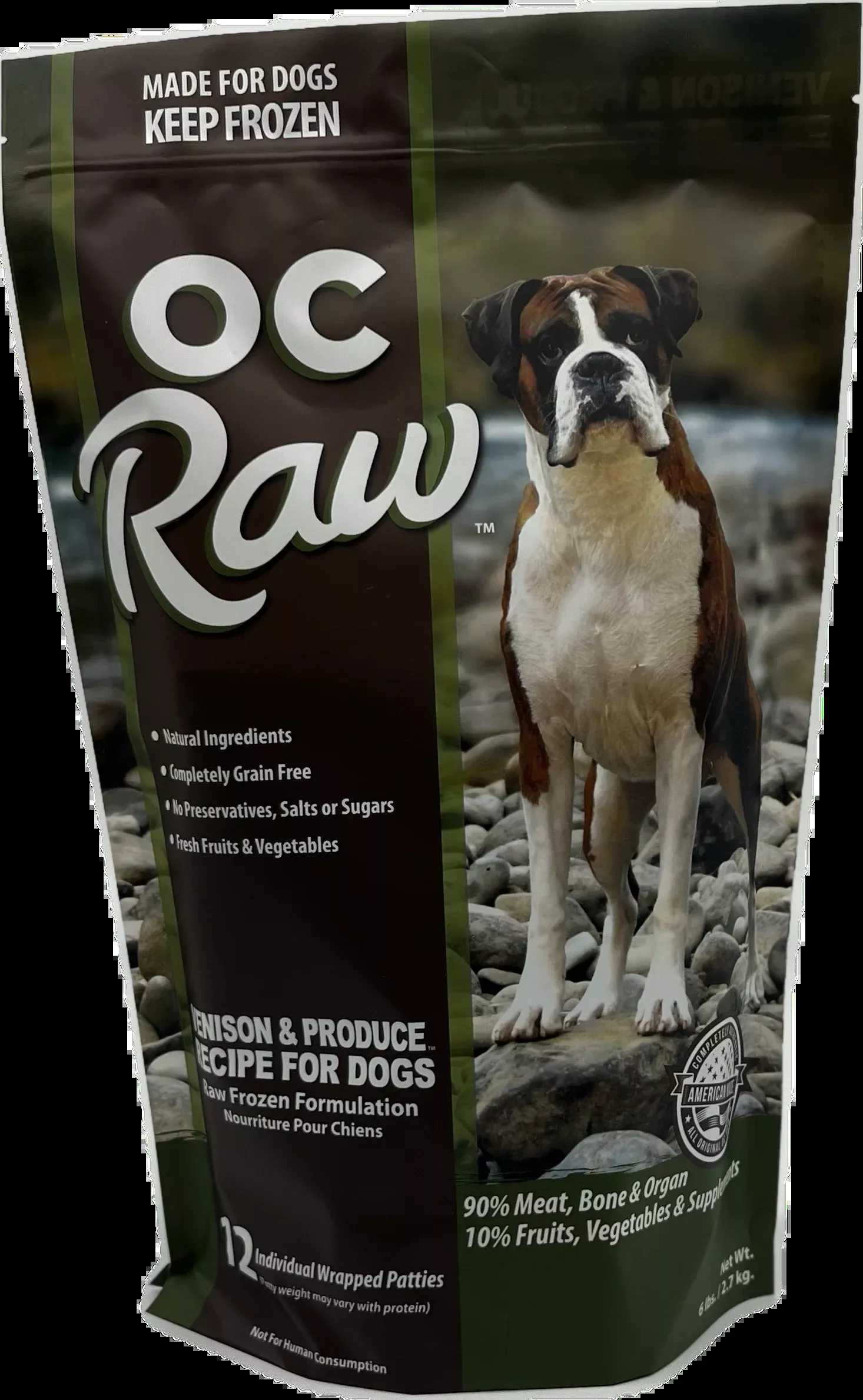 OC Raw Dog Frozen Patties - Venison & Produce