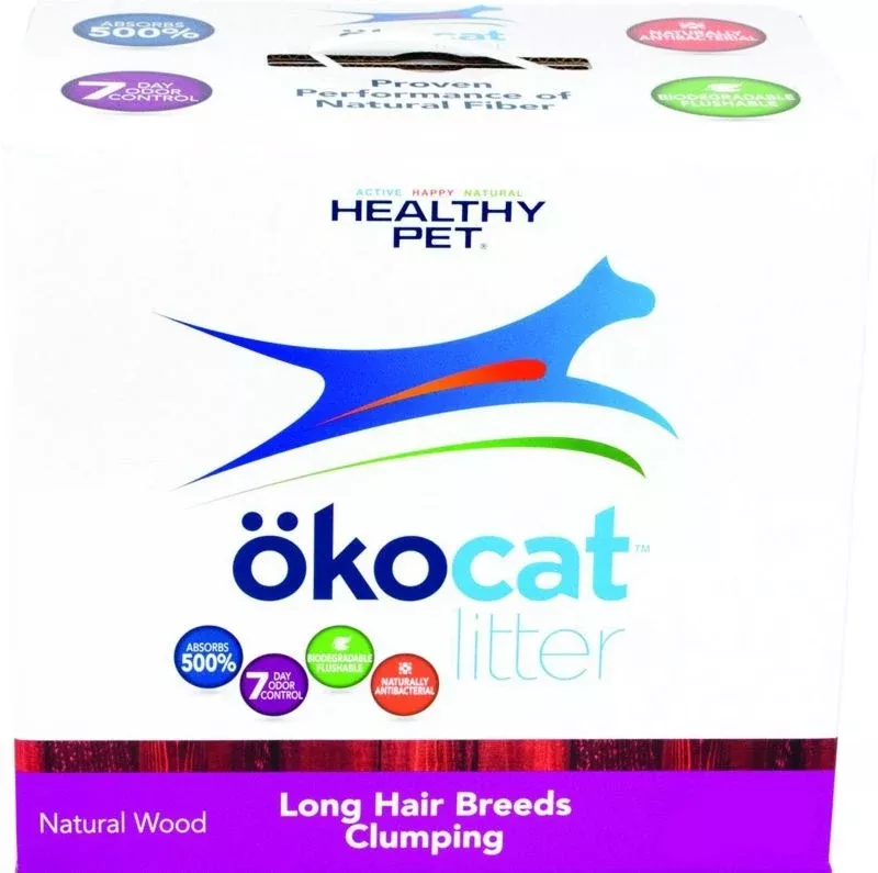 Okocat Nat Wood Cat Litter Long Hair 13.5lb