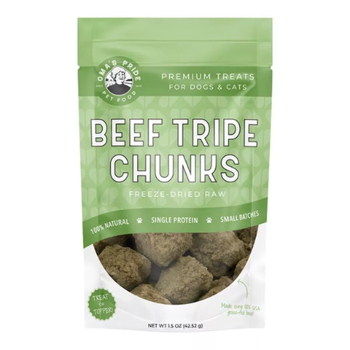 Oma's Pride Beef Tripe Chunks Freeze-Dried Dog & Cat Treats