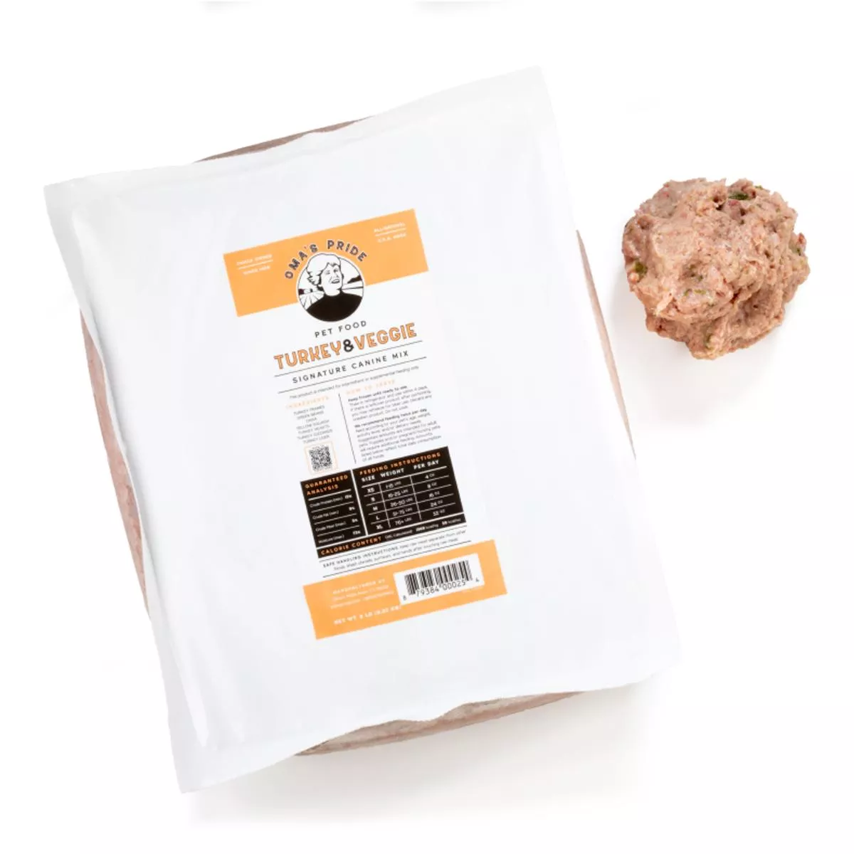 Oma’s Pride Dog Raw Signature Turkey & Veggie Mix