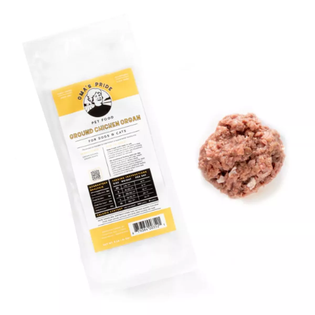 Oma's Pride Ground Chicken Organ Raw Frozen Dog and Cat Food