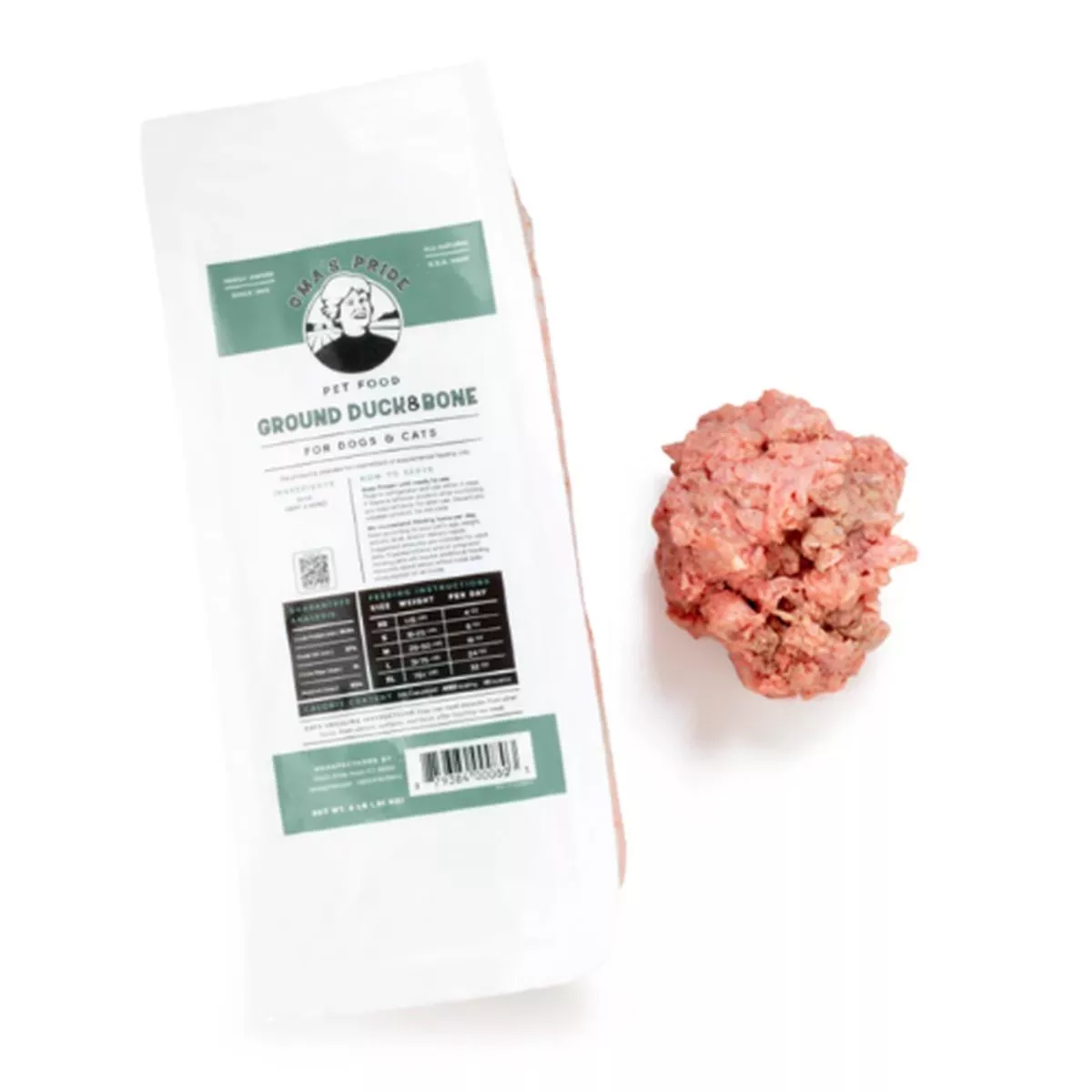 Oma's Pride Ground Duck Raw Frozen Dog and Cat Food