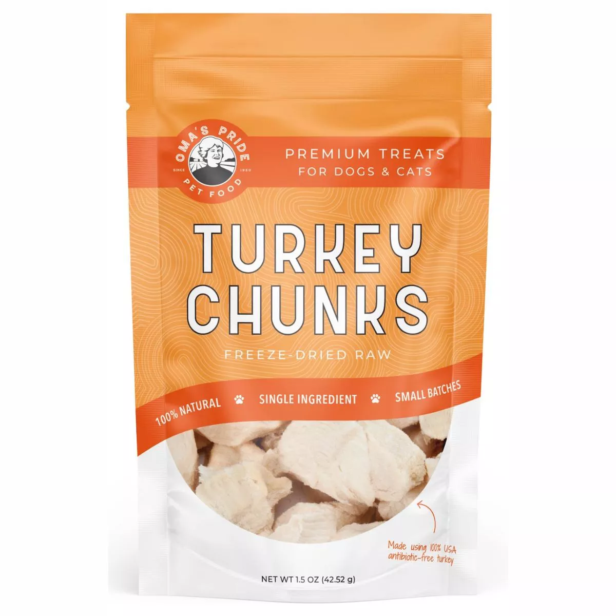 Oma's Pride Turkey Breast Chunks Freeze-Dried Dog & Cat Treats