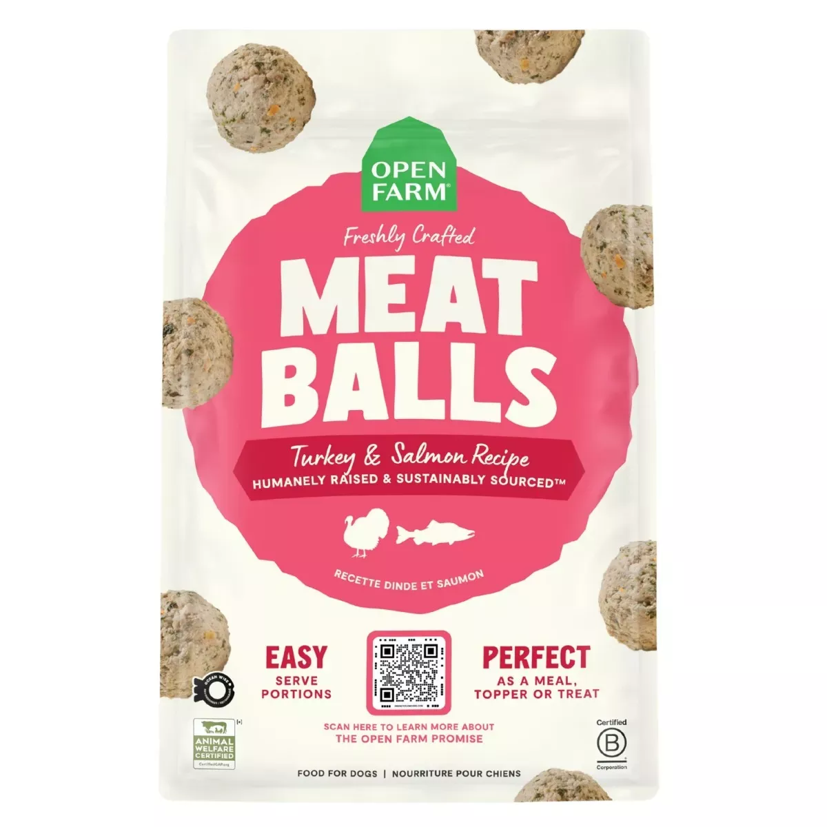 Open Farm Freshly Crafted Meatballs Dog Food - Turkey & Salmon Recipe
