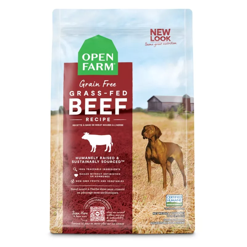 Open Farm Grass-Fed Beef Grain Free Kibble For Dogs 4lb Bag