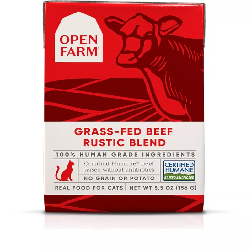 Open Farm Grass-Fed Beef Rustic Blend, Wet Cat Food, 5.5oz Case of 12