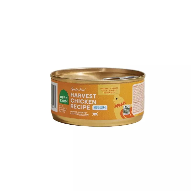 Open Farm Harvest Chicken Morsels in Gravy for Cats, Wet Cat Food, 5.3-oz, Case Of 12