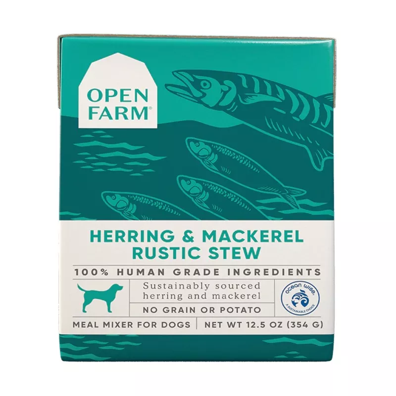 Open Farm Herring and Mackerel Rustic Stew, Wet Dog Topper, 12.5oz Case of 12