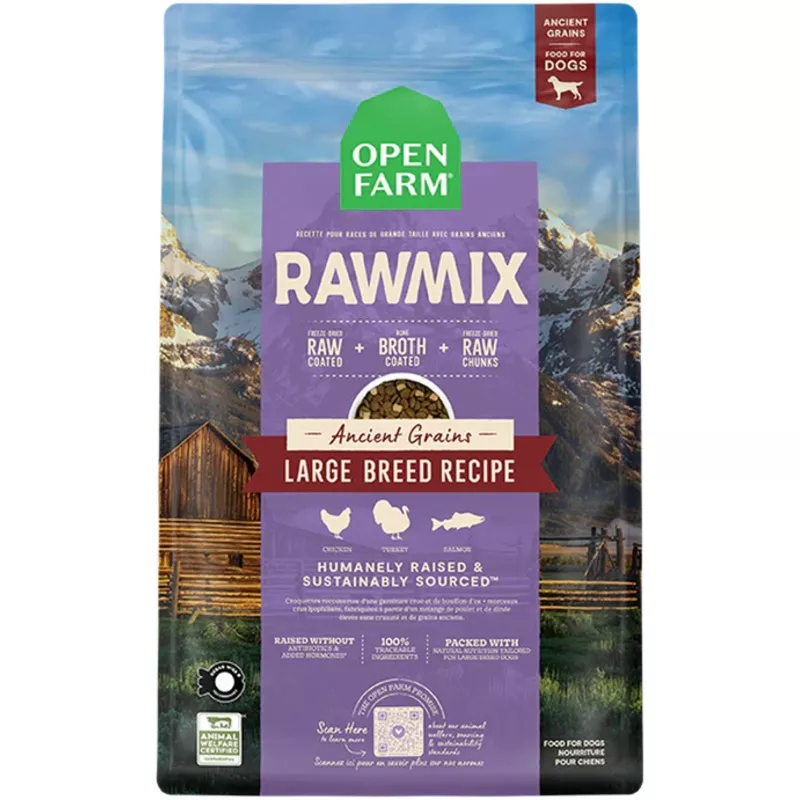Open Farm RawMix Large Breed Ancient Grain Recipe, Dry Dog Food, 20-lb Bag