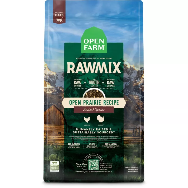 Open Farm Rawmix Open Prairie Grain Free Kibble For Cats 2.25lb Bag