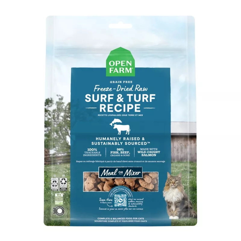 Open Farm Surf & Turf Freeze Dried Raw Morsels For Cats 9oz Bag