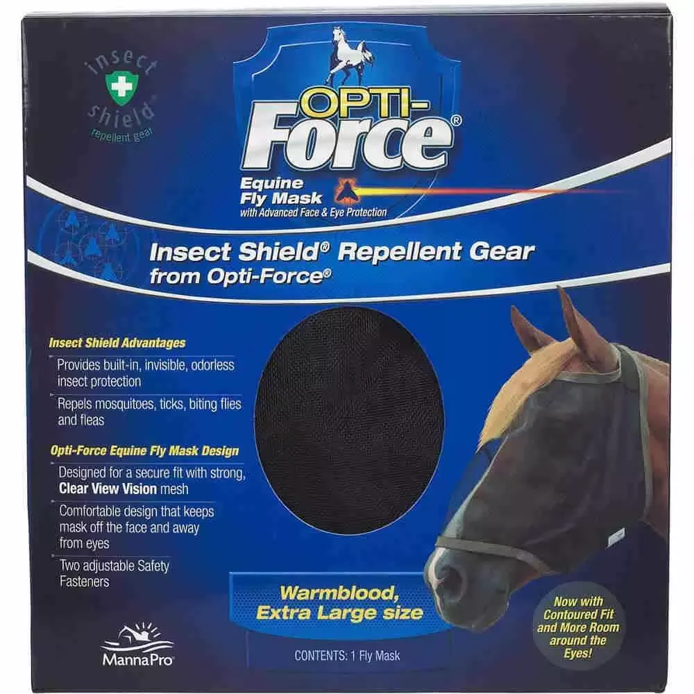 Opti-Force Equine Fly Mask-EXTRA LARGE