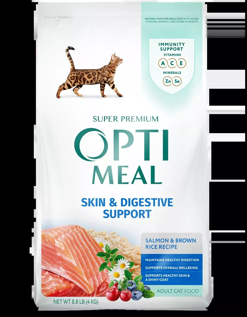 Optimeal SKIN & DIGESTIVE Salmon & Brown Rice for Adult Cats