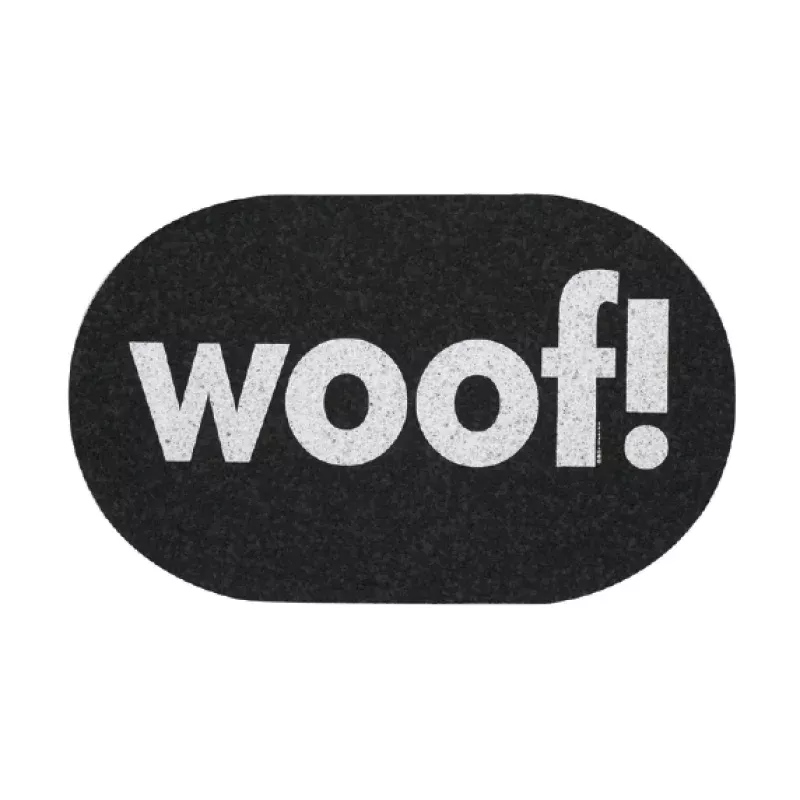 ORE Pet Oval Woof Recycled Rubber Pet Placemat