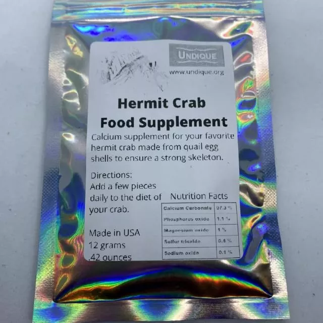Organic Hermit Crab Food with Quail Egg Shells - Nutritious, Balanced Diet & Calcium-Rich Treats for Hermit Crab Shell Growth - Sustainable, Clean, Hermit Crab Care