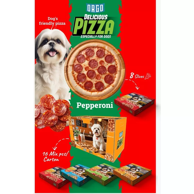 Orgo Treats Dog Pepperoni Pizza 8 Slices