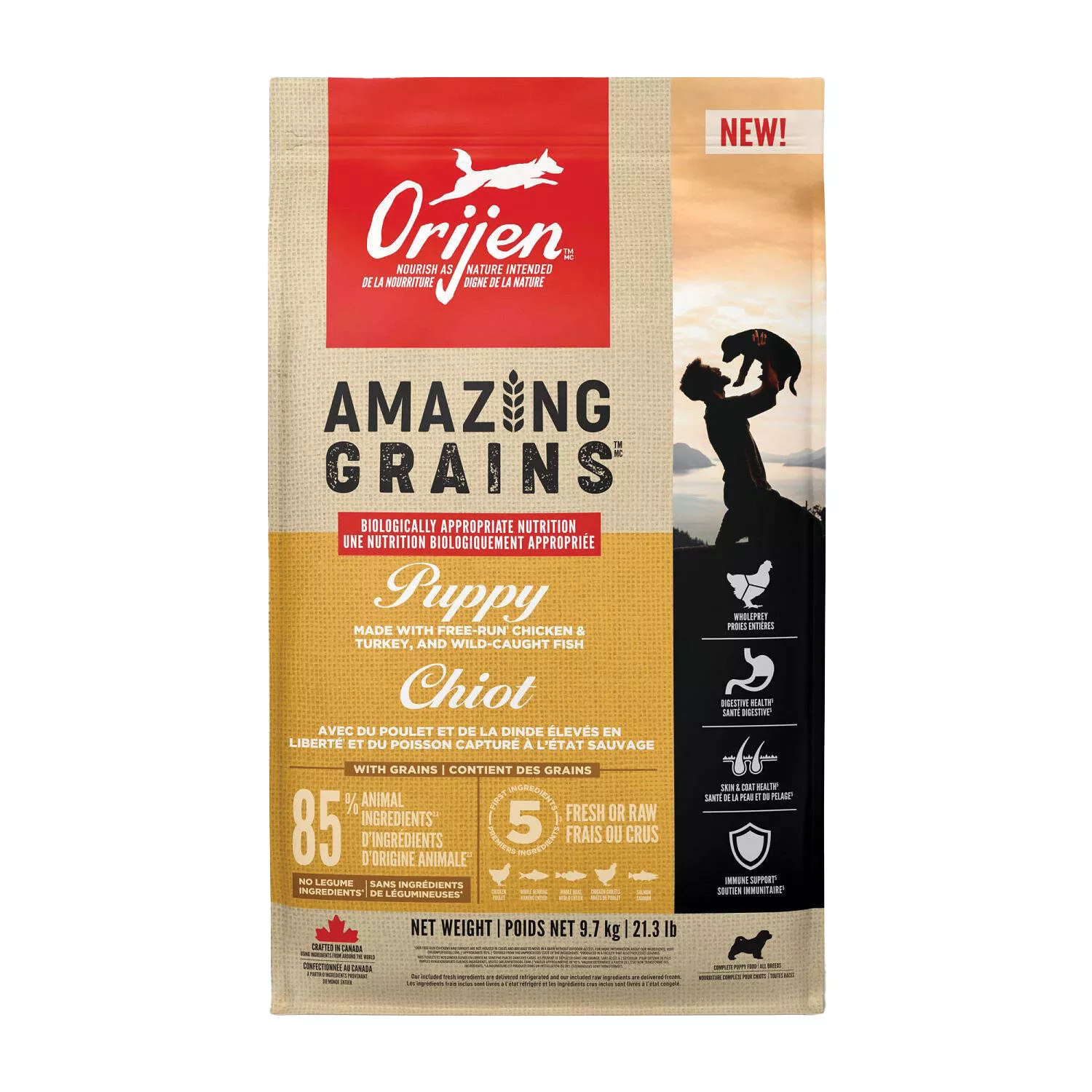 Orijen, Amazing Grains - Chicken, Turkey, & Wild-Caught Fish - Puppy Food