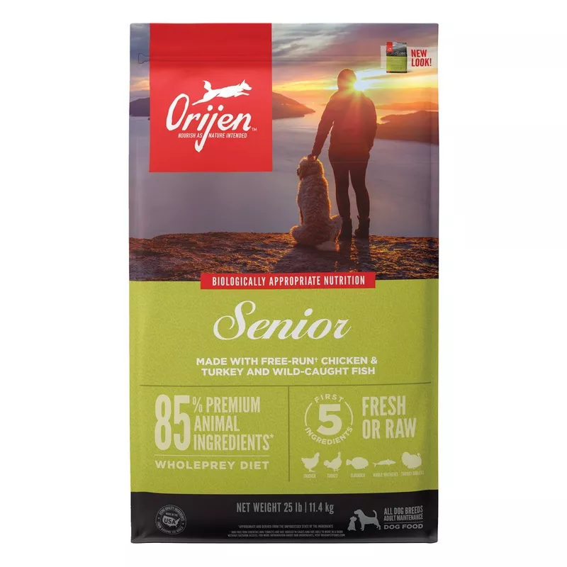 Orijen Senior Biologically Appropriate Grain-Free Chicken, Turkey & Fish Senior Dry Dog Food, 23.5 lb