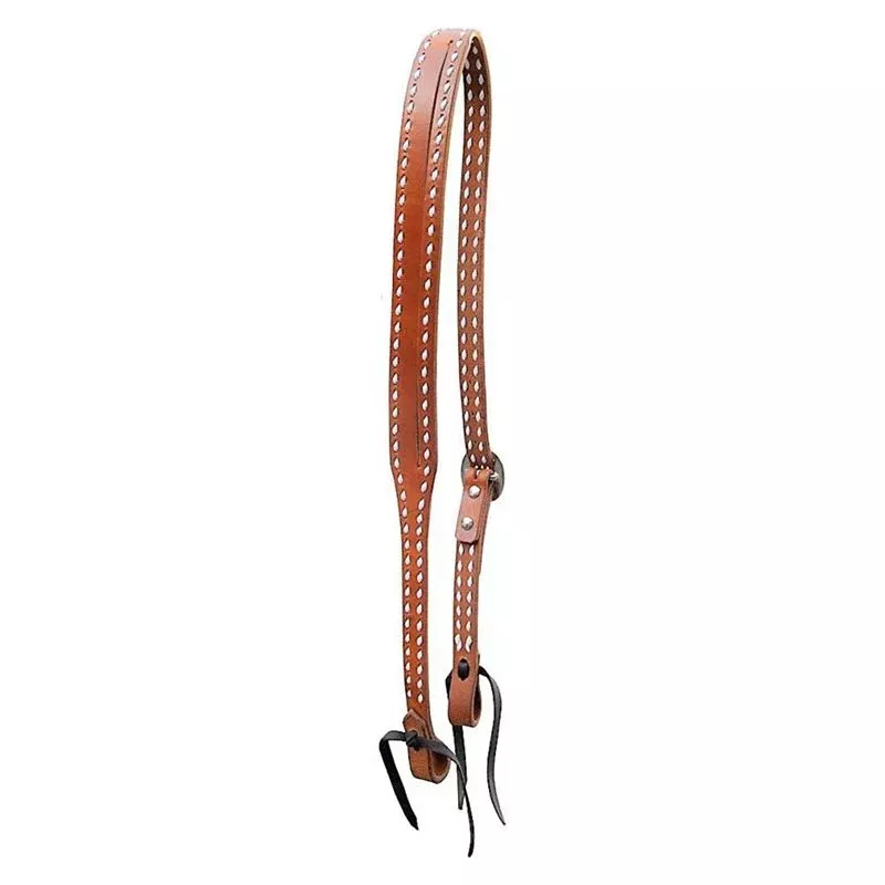 Oxbow White Buckstitch Split Ear Headstall