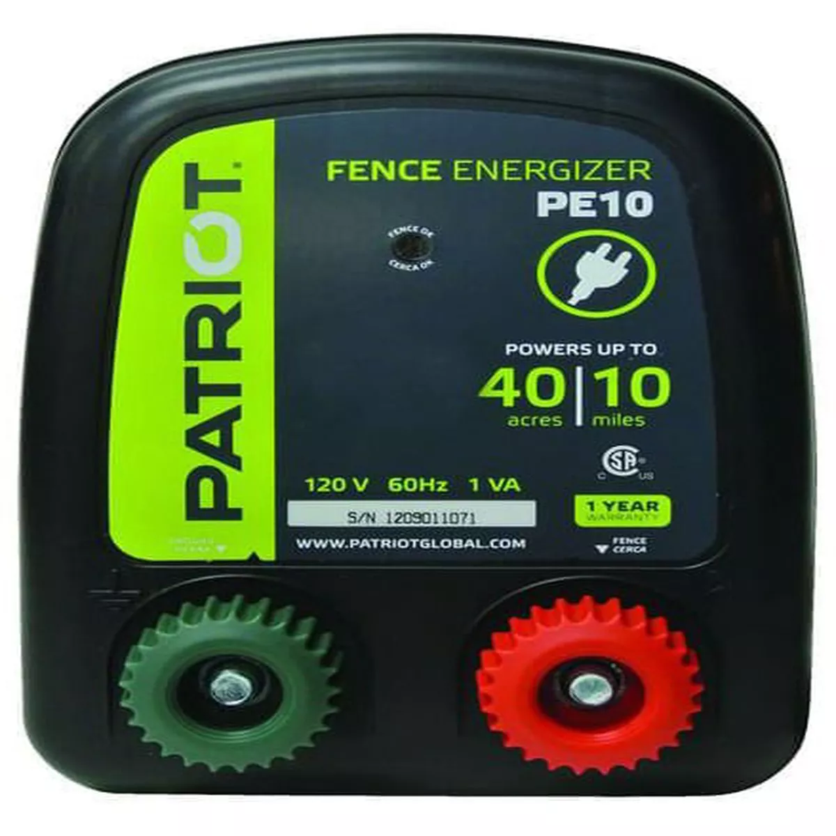 Patriot PE10 Energizer AC Powered Fence Charger