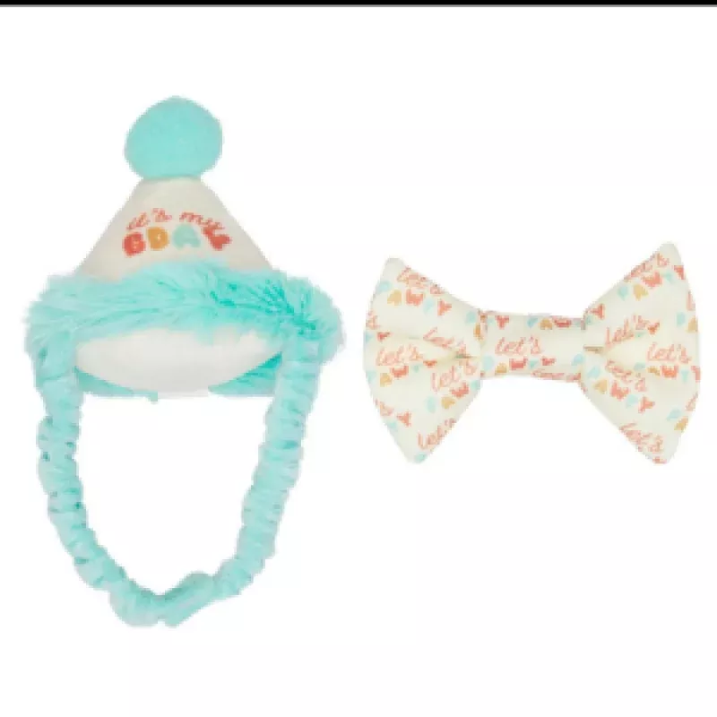 Pearhead Happy Purrday Cat Hat and Bowtie Set