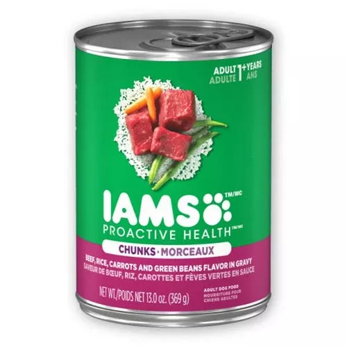 Pedigree, Proactive Health Chunks in Gravy Beef/ Rice/ Carrot and Green Bean Wet Dog Food, 12 Count / 12.3 Oz