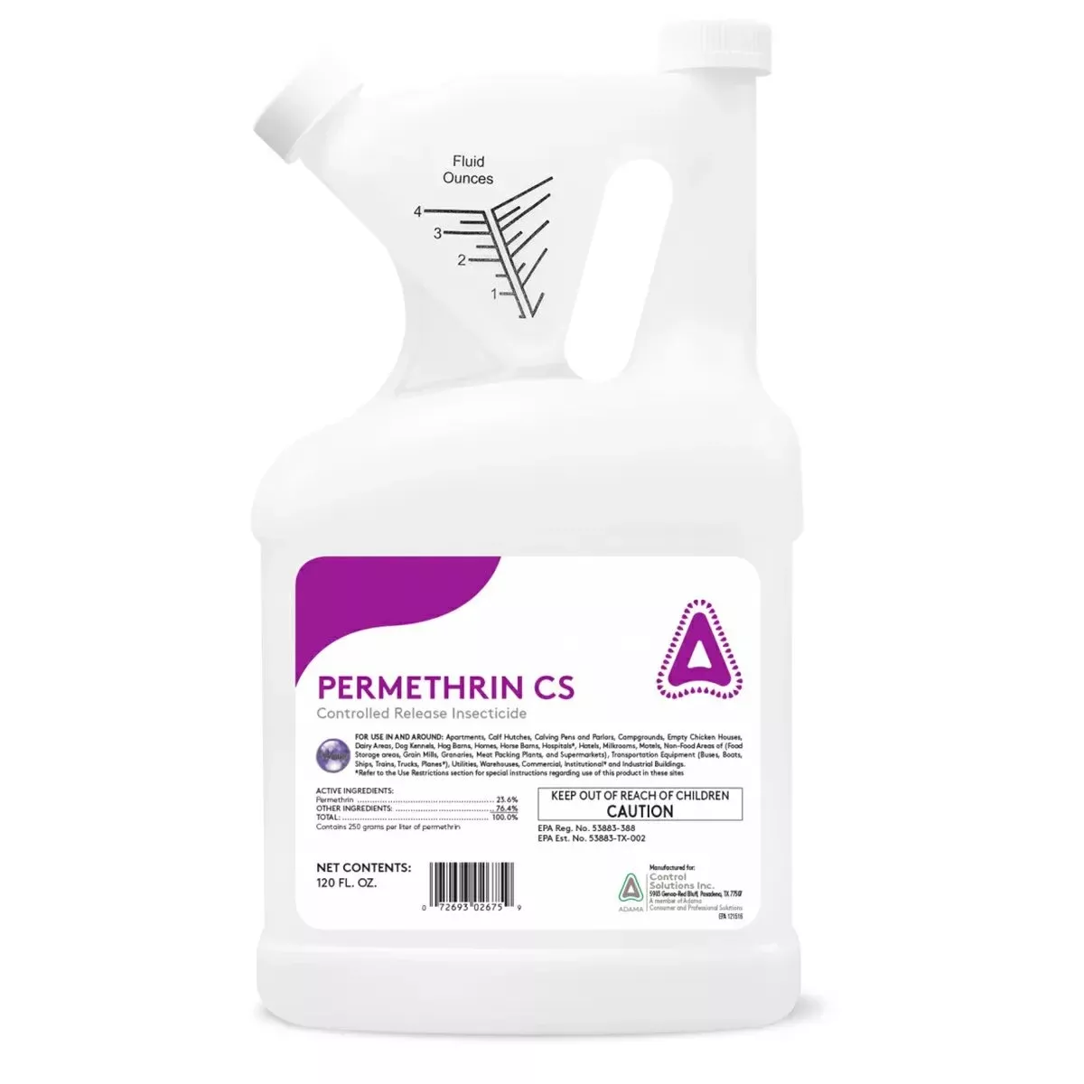 Permethrin CS Controlled Release Insecticide – 120 oz Bottle